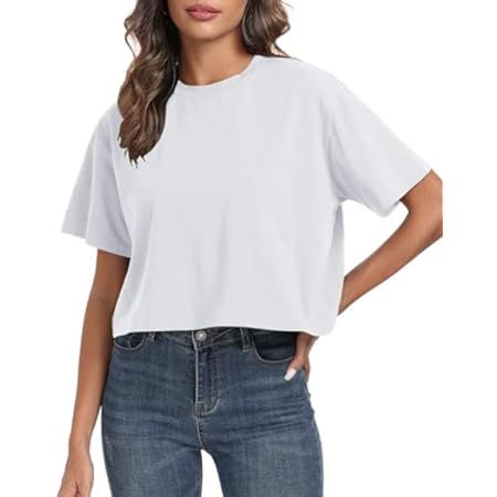 The Drop Women's Sydney Short-Sleeve Cropped Crewneck T-Shirt | Amazon (US)