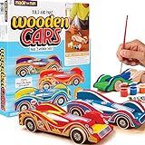 Made By Me Build & Paint Your Own Wooden Cars - DIY Wood Craft Kit, Easy To Assemble and Paint 3 ... | Amazon (US)