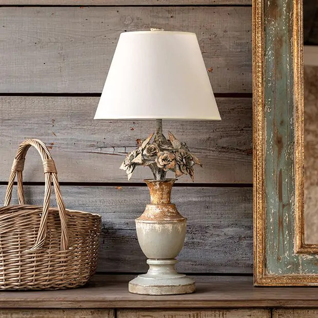 Metal Bouquet Table Lamp Set of 2 | Antique Farm House
