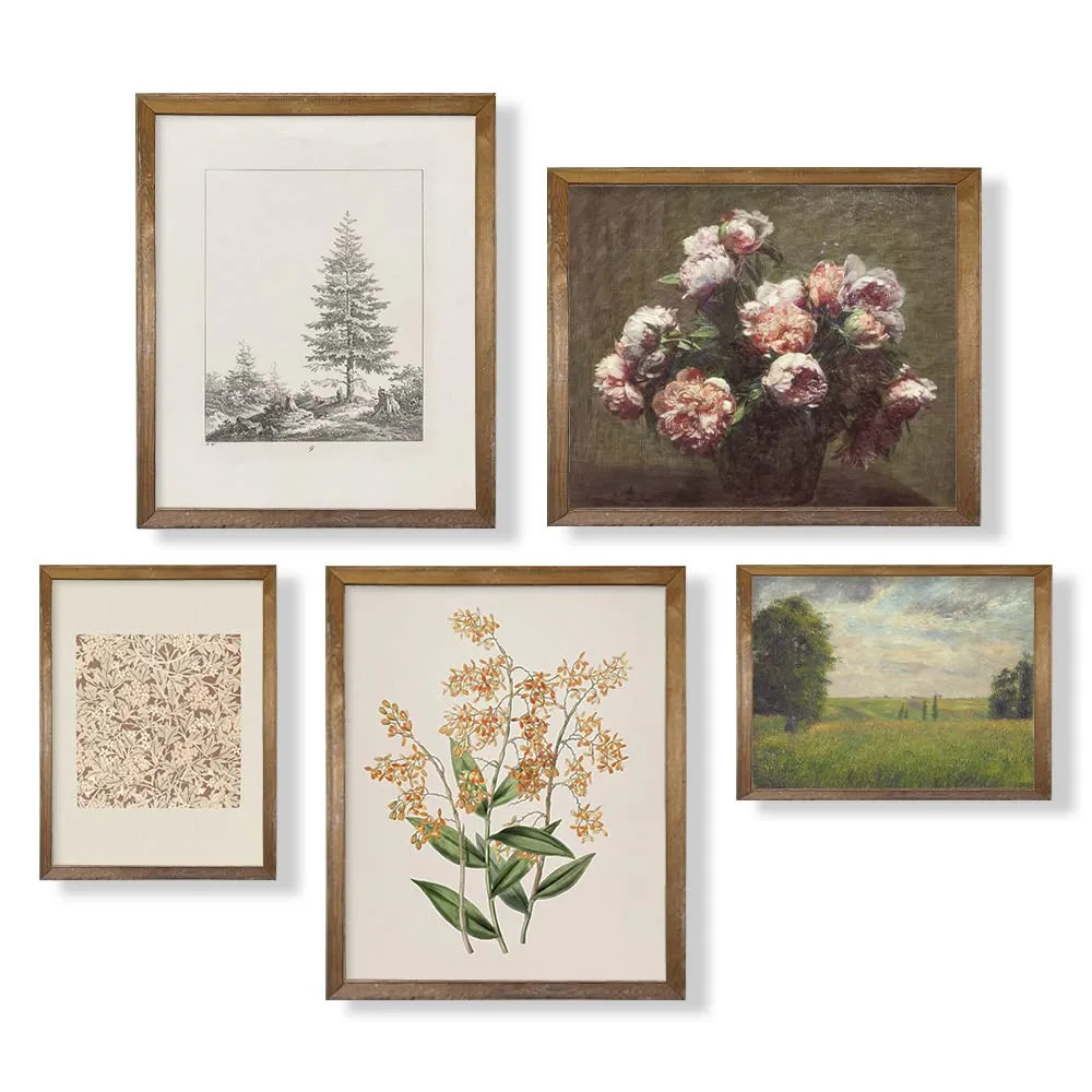 Vintage Botanical Wall Art Decor - Farmhouse Wall Decor for Bedroom Living Room Bathroom - Flower... | Amazon (US)