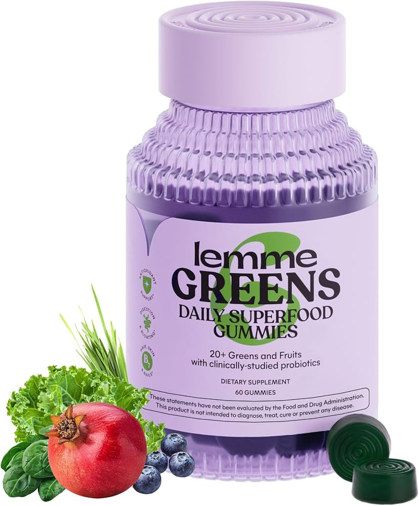 Lemme Greens Superfood Gummies w/Multi - Support Gut Health & Reduce Bloating, 20+ Organic Greens... | Amazon (US)