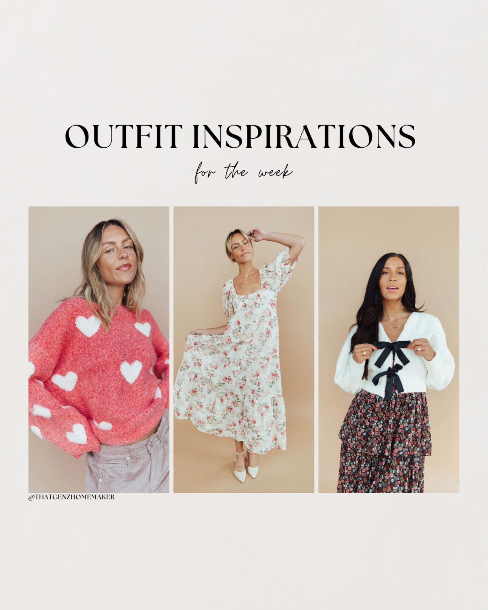 outfit inspiration - these could be cute outfits to snag for the spring/valentine’s day

heart sweater, spring party dress, valentine’s day outfit, valentine’s day heart sweater, pink sweater, floral dress, bridal shower dress



#LTKHoliday #LTKParties #LTKStyleTip