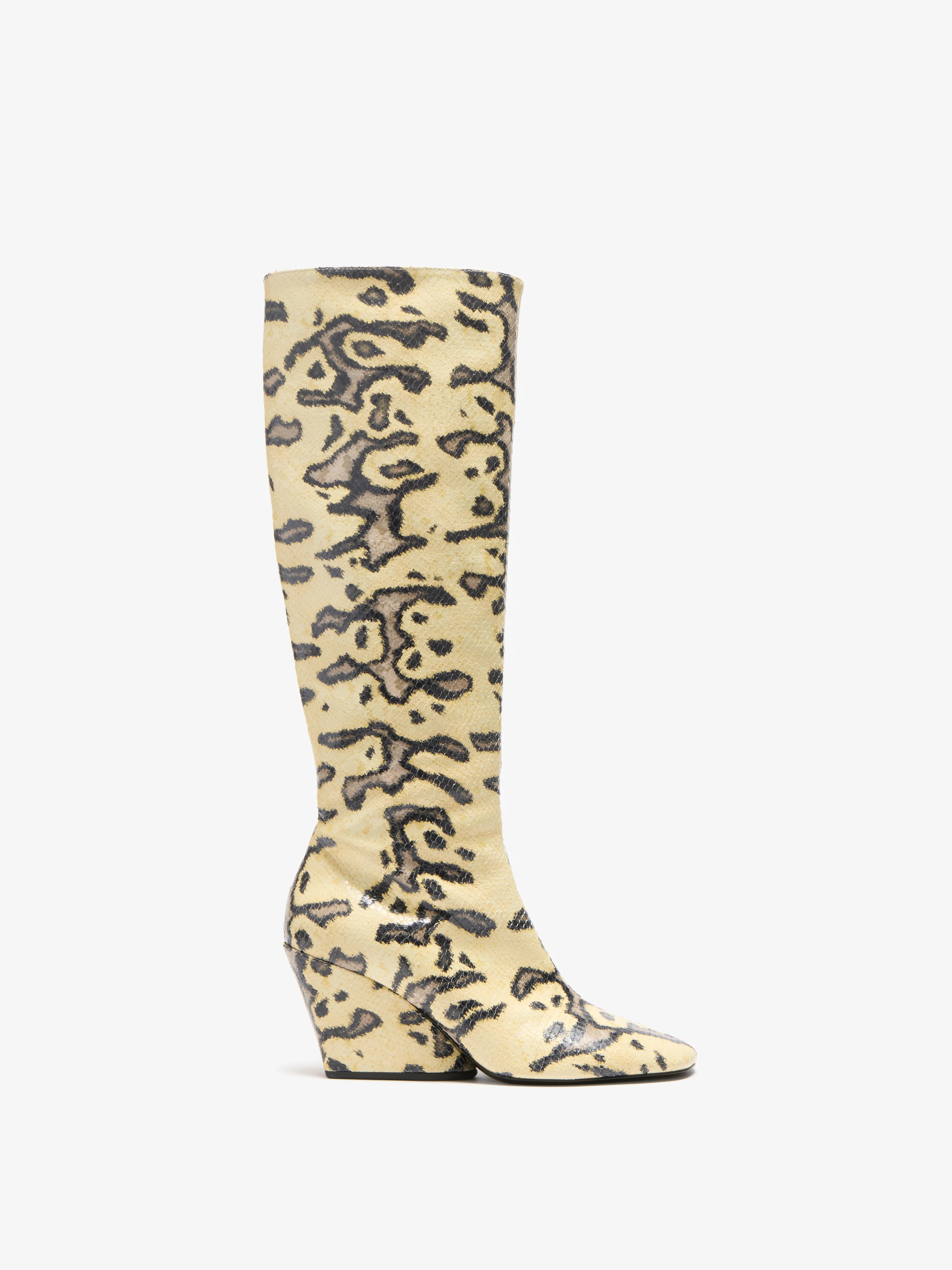 Proenza Schouler Slant Boots in Embossed Python- Resin Multi | Proenza Schouler LLC