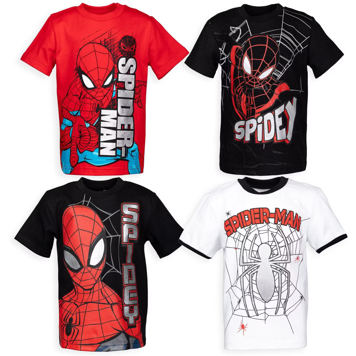 Marvel Spider-Man 4 Pack Pullover T-Shirts Toddler | Target