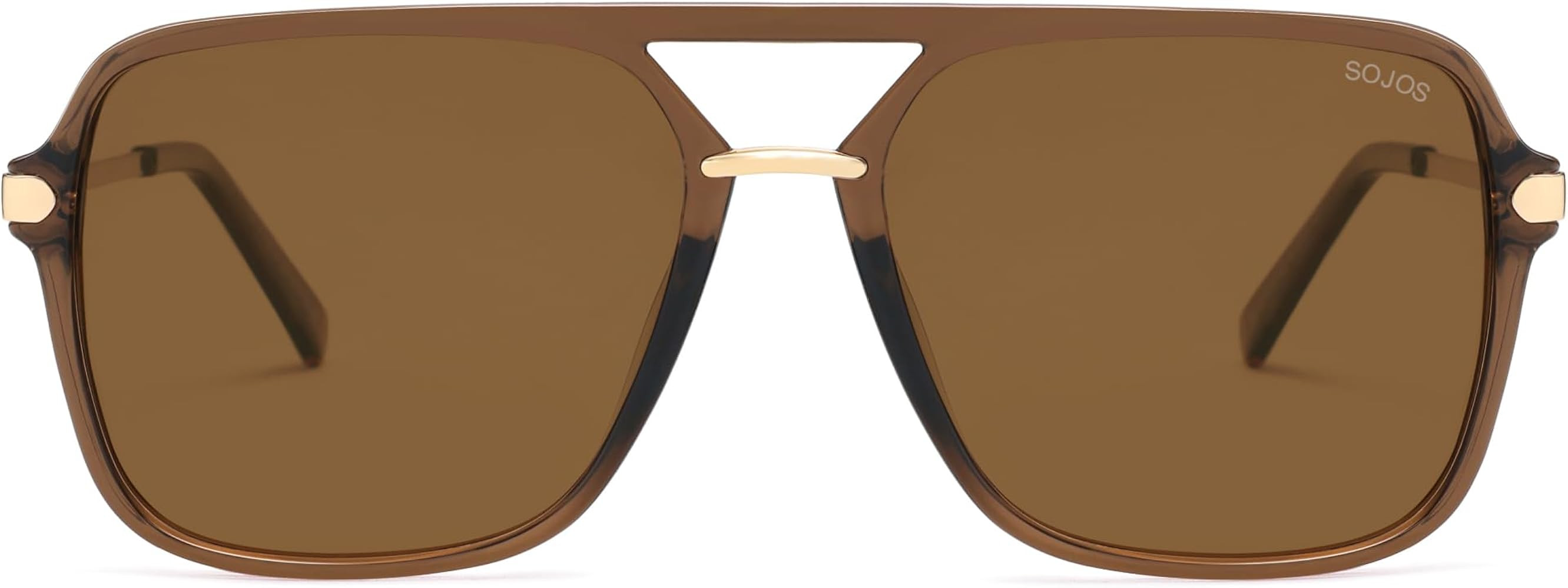 SOJOS Sunglasses for Women & Men, Square, Retro, Polarized Lens, Trendy Aviator, 90s Shades | Amazon (US)