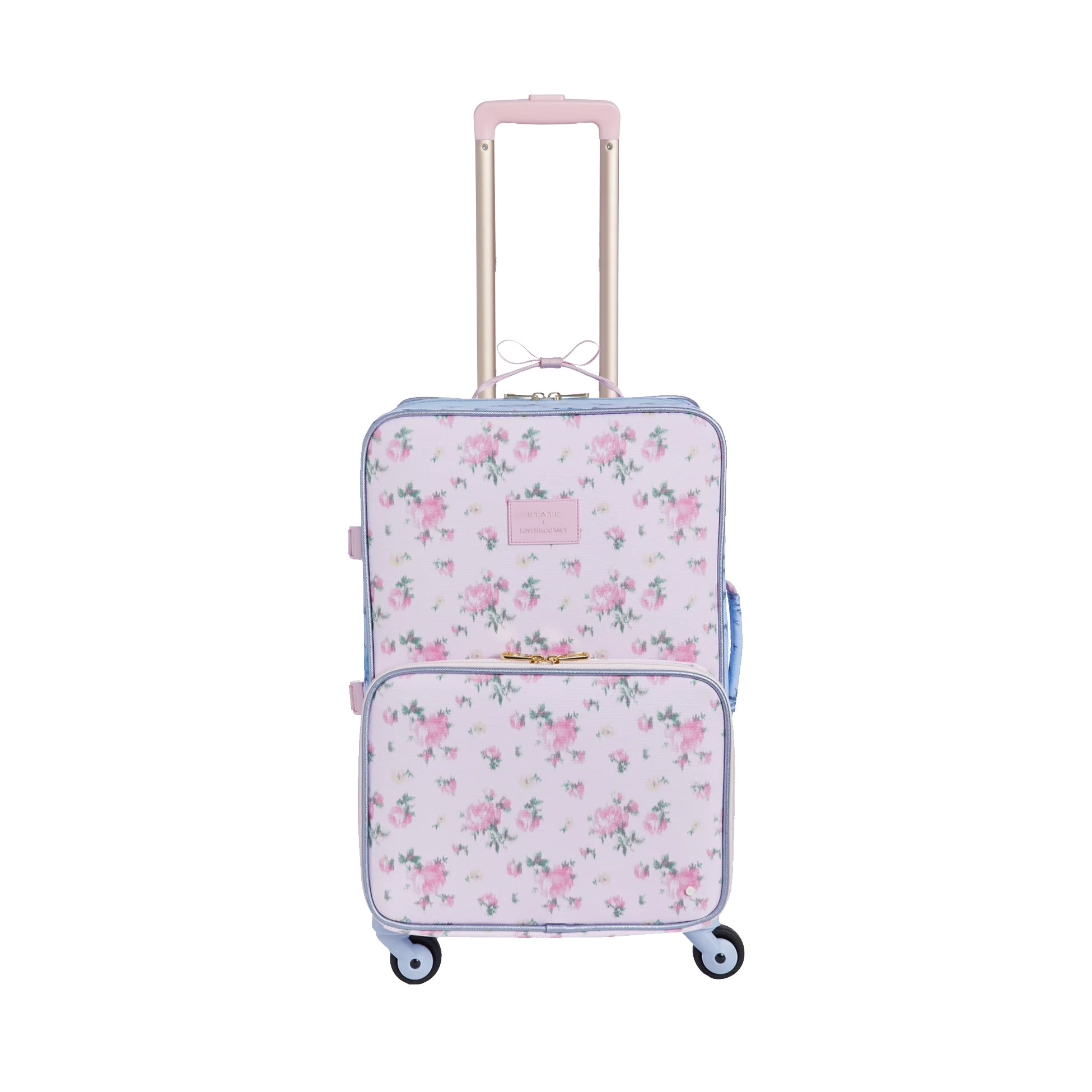 STATE Bags | STATE x LoveShackFancy Logan Suitcase Recycled Polyester Canvas Ikat Rose | STATE Bags