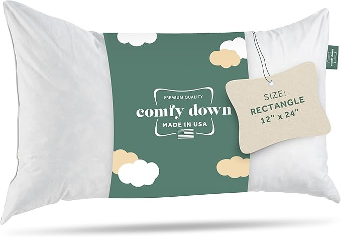 ComfyDown Decorative Throw Pillow Insert, Down and Feather Fill, 100% Cotton Cover, 233 Thread Co... | Amazon (US)