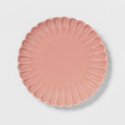 7&#34; Stoneware Small Scallop Plate Pink - Threshold&#8482; | Target
