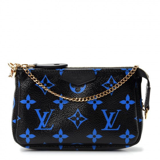 LOUIS VUITTON Colored Monogram Mini Pochette Accessories Blue Black | Fashionphile