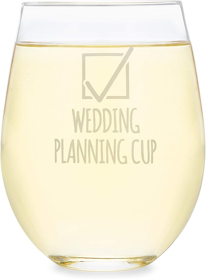 SassyCups Wedding Planning Wine Glass | Stemless Wine Glass For Bride to Be | Engagement Glass | ... | Amazon (US)