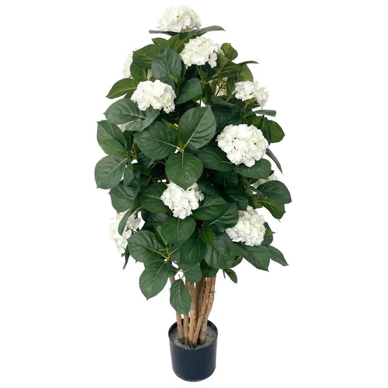 47'' Faux Hyrangea Plant in Pot | Wayfair North America