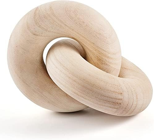 2-Link Wood Chain Decor, Hand Carved Wood Knot Decor, Boho Home Decorations for Bedroom Living Room  | Amazon (CA)
