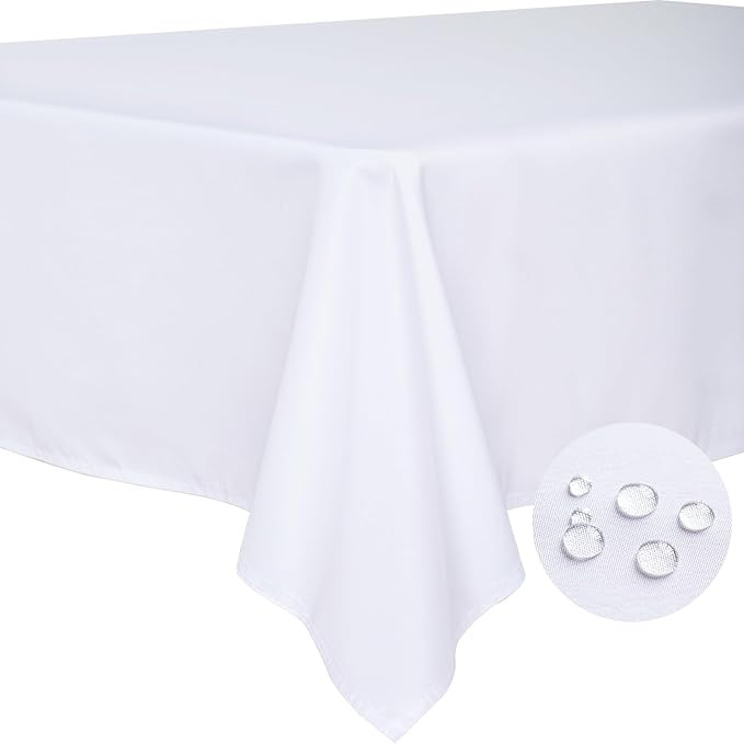 BYDOLL Table Cloth White 60x102 Inch Tablecloth for 6 Foot Rectangle Tables Outdoor Washable Wrin... | Amazon (US)