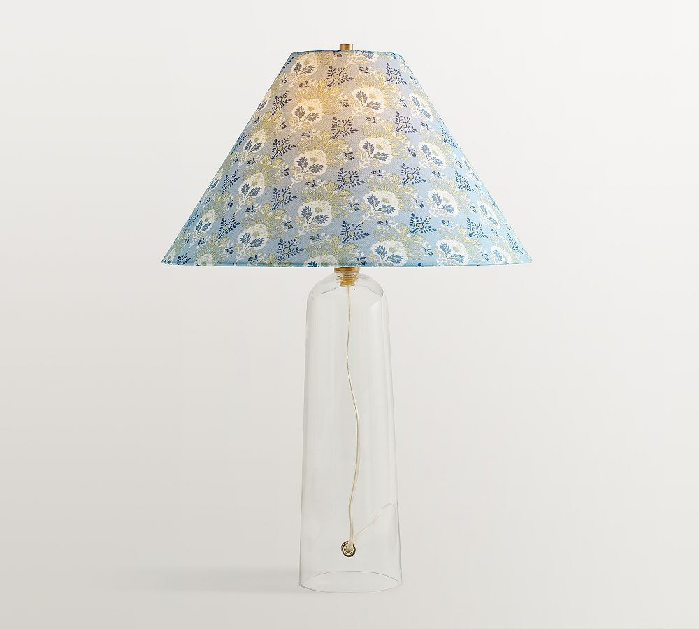 Marlo Clear Glass Table Lamp with Kravet Shade (26") | Pottery Barn (US)