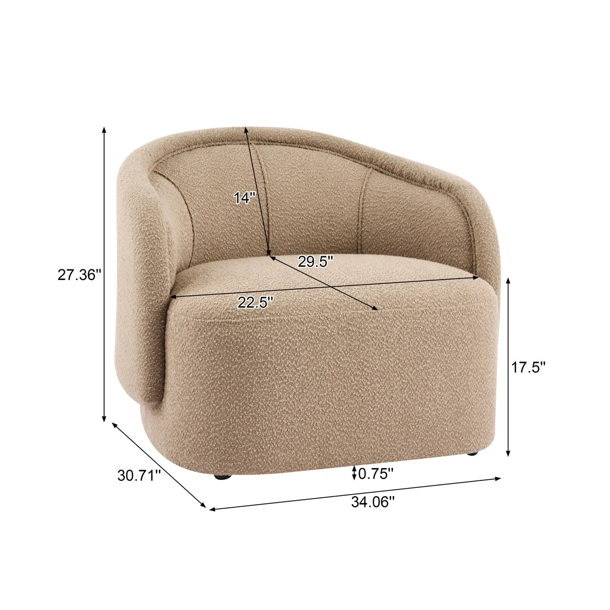 Amanda Curved Boucle Accent Chair | Wayfair North America