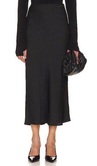 Ava Satin Skirt in Black | Revolve Clothing (Global)