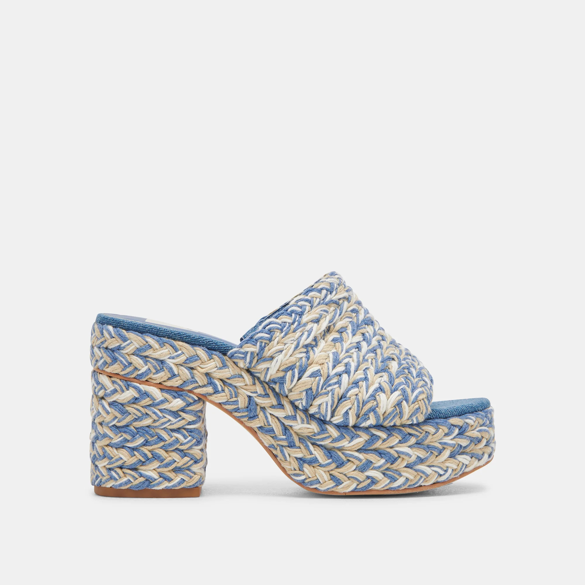 LADY HEELS BLUE MULTI WOVEN | DolceVita.com