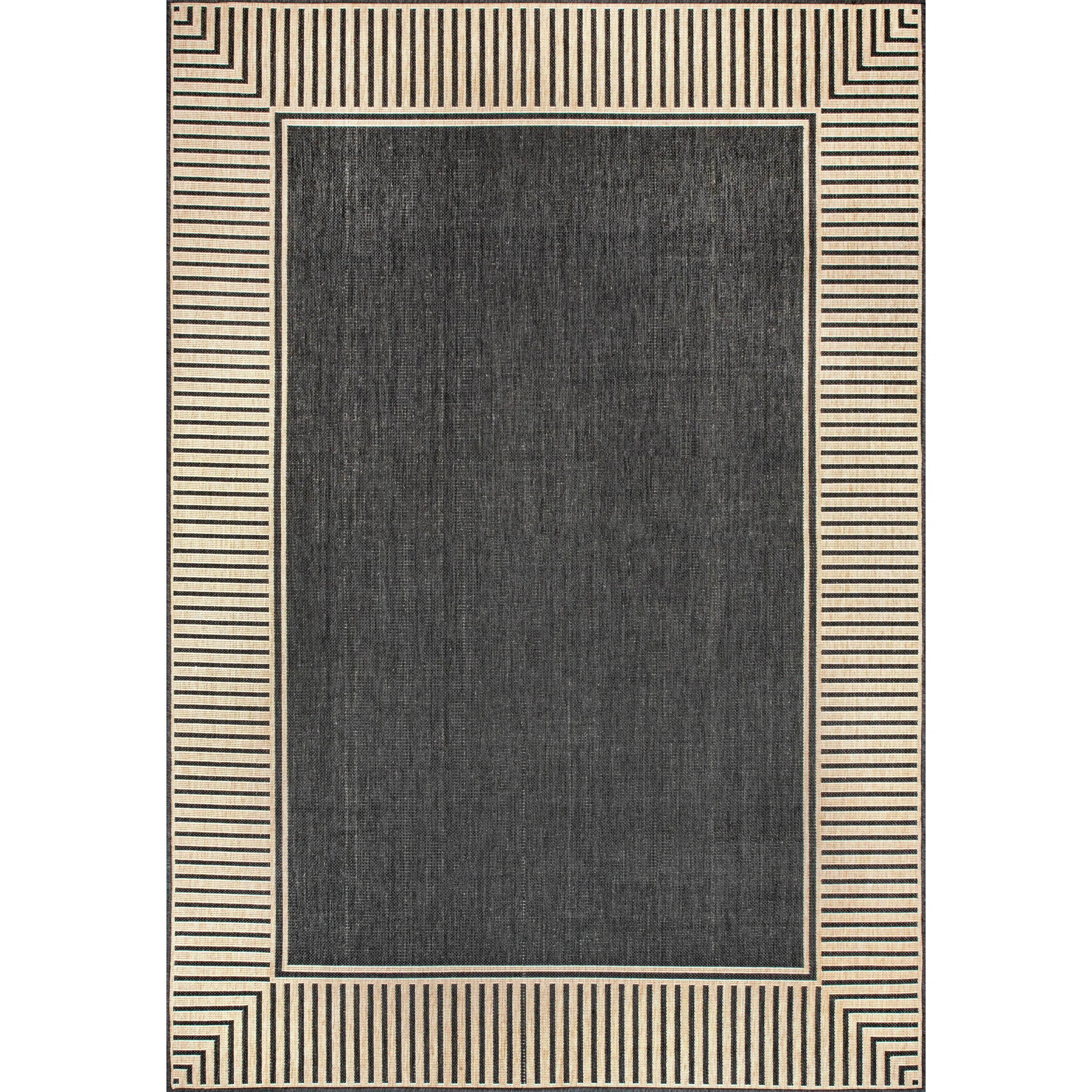 Alegre Bordered Power Loomed Tan Indoor/Outdoor Rug | Wayfair North America