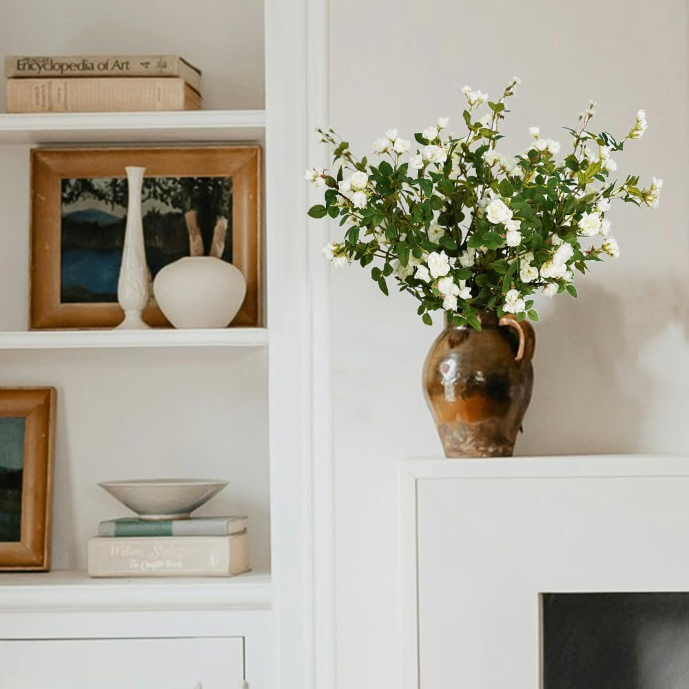 Melorca&Guilla Artificial Flowers Fake Flowers,6PCS 29" Artificial Rose for Vase, Long Stems Whit... | Amazon (US)