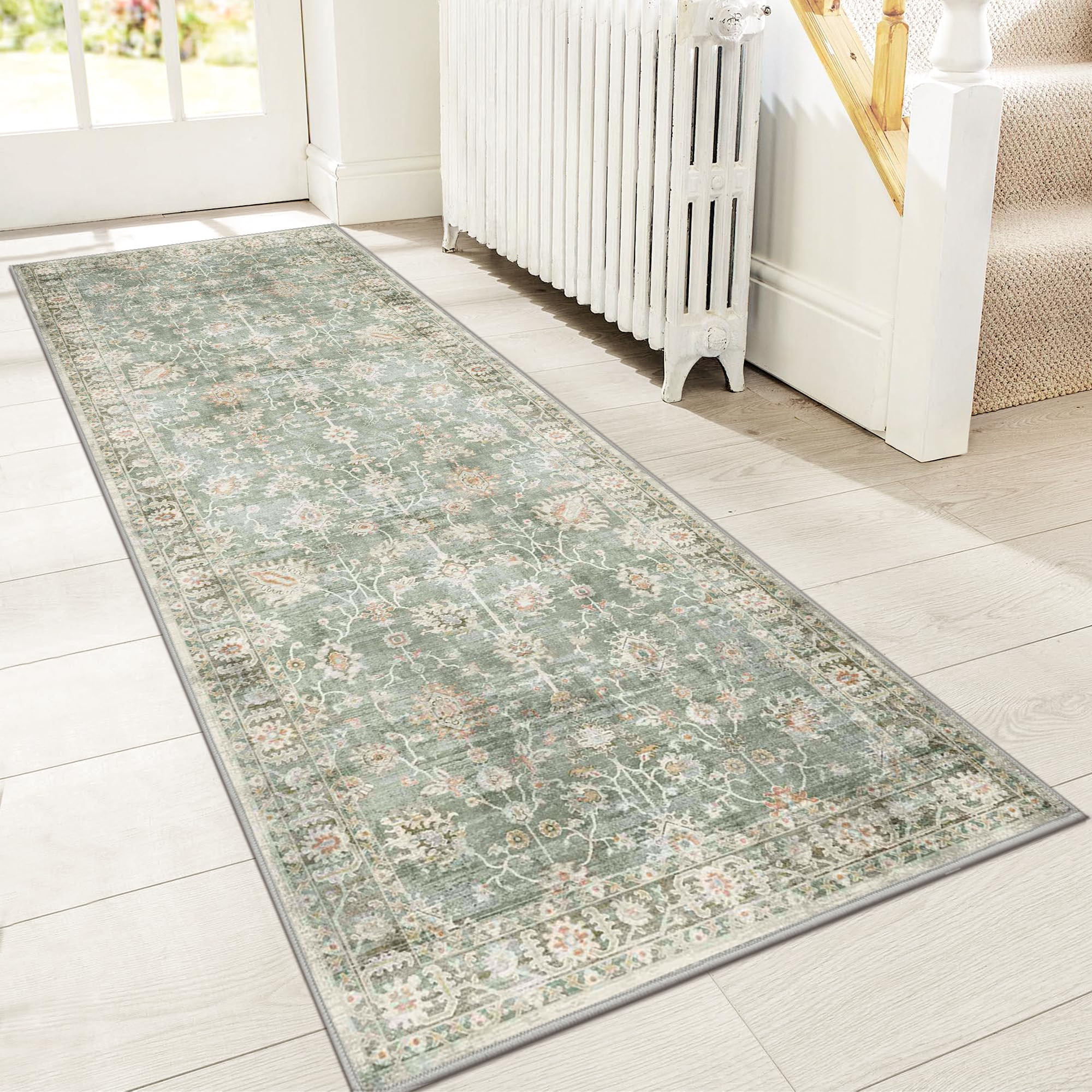 GENIMO 2x6 Runner Rugs for Hallway, Machine Washable Non Slip Vintage Retro Rugs, Low Pile Lightw... | Amazon (US)