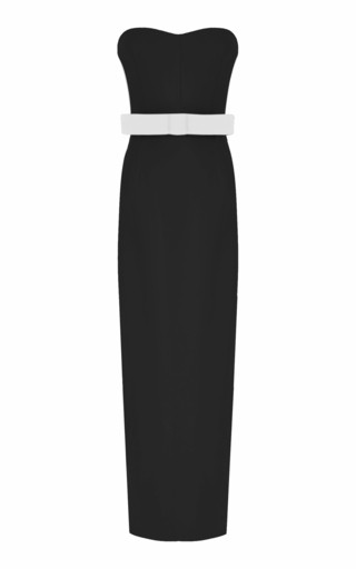 Noéle Bow-Detailed Crepe Strapless Maxi Dress | Moda Operandi (Global)