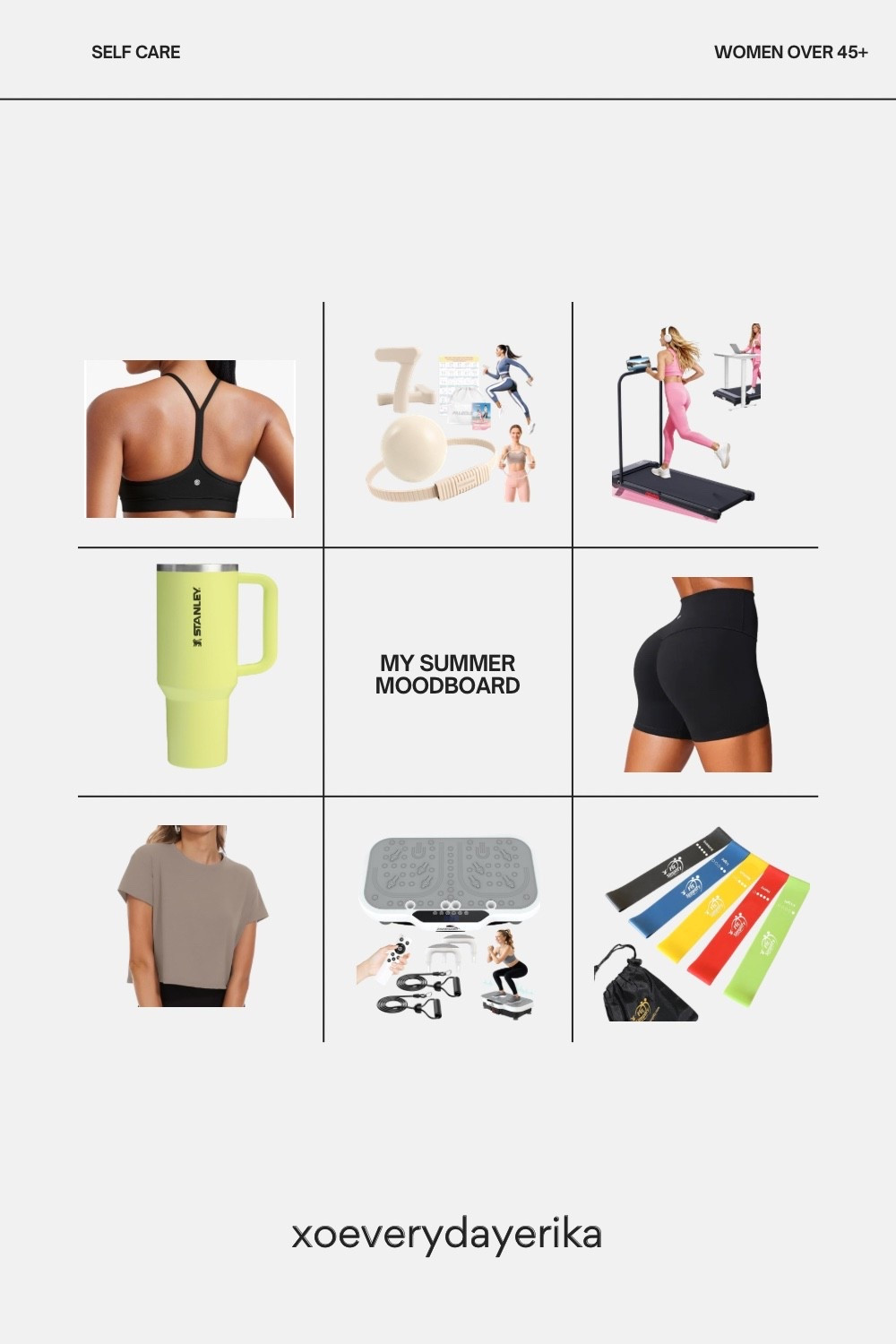Stay fit and fabulous with this summer moodboard! From workouts to accessories, everything you need. #fitnessgoals #selfcare #activelifestyle #womenover40

#LTKselfcare #LTKActive #LTKOver40