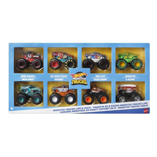 Hot Wheels Monster Trucks Live 8-Pack, Toy Trucks, Gift for Kids 3 Years & Up | Walmart (US)