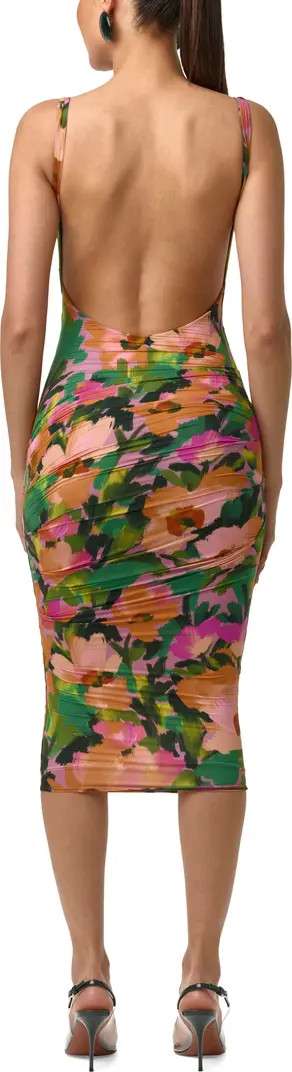 Naked Wardrobe Floral Sleeveless Open Back Body-Con Dress | Nordstrom | Nordstrom