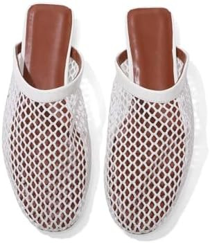 woivok Mesh Flats for Women Ballerina Comfortable Mule Casual Round Toe Buckle Strap Ballet Mary ... | Amazon (US)