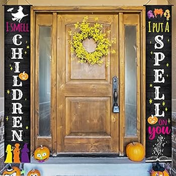 Hocus Pocus Halloween Decorations Outdoor, I Smell Children I Put A Spell On You Front Porch Sign... | Amazon (US)