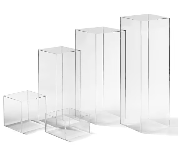 Clear Acrylic Pedestals  Plexiglass Pedestals  Plastic | Etsy | Etsy (US)