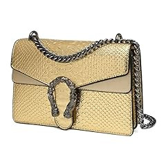 MYHOZEE Crossbody Bags for Women - Snake Printed Clutch Purses Leather Chain Shoulder Bags Evenin... | Amazon (US)