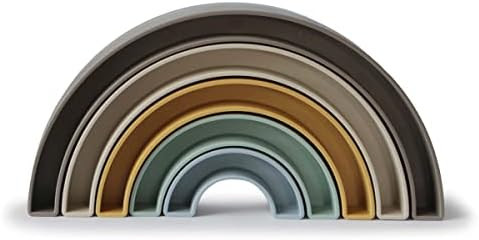 Amazon.com: mushie Rainbow Stacker Toy 5pcs | Made in Denmark (Tropical) 1 Year+ : Toys & Games | Amazon (US)