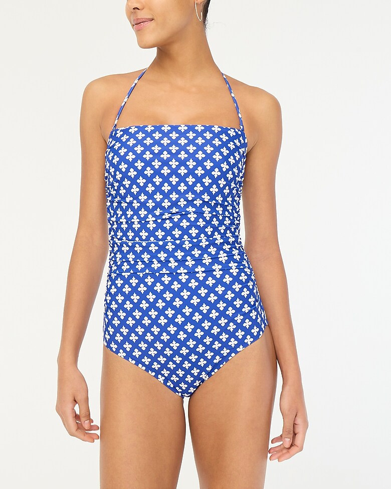 Printed strapless one-piece swimsuit | J.Crew Factory