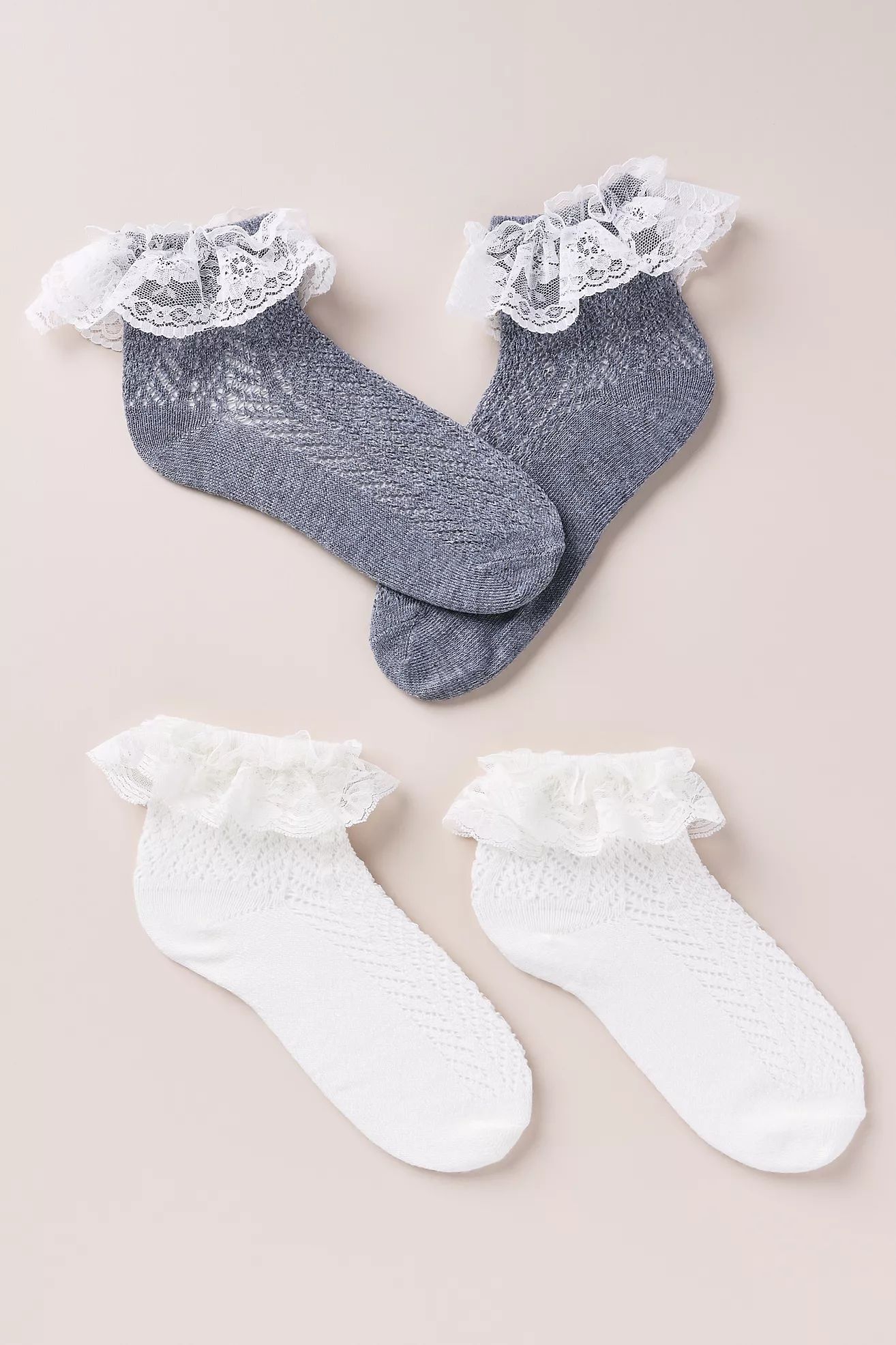 Set of Two Lace Ruffle Socks | Anthropologie (US)