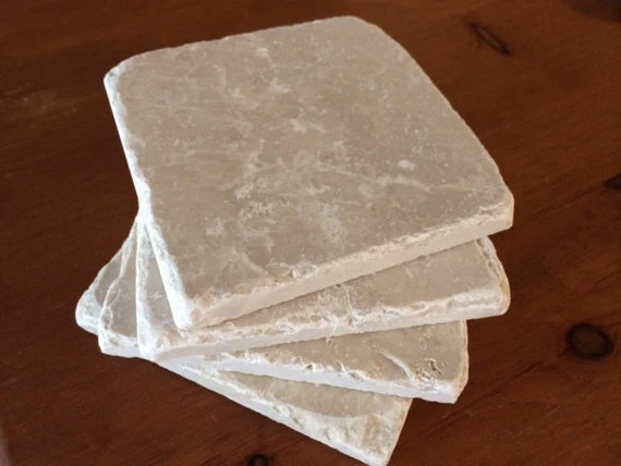 Drink Coasters White Stone Coasters 4 X 4 | Etsy | Etsy (US)