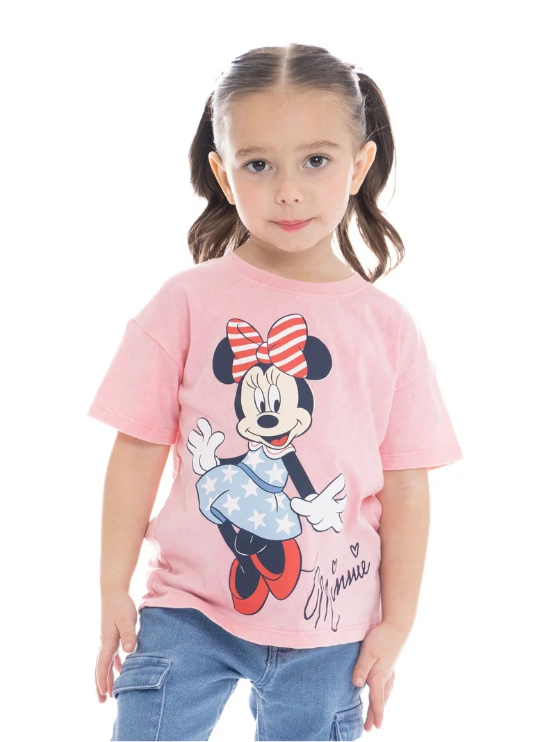 Minnie Mouse Toddler Girls Americana Graphic Tee, Sizes 12M-5T - Walmart.com | Walmart (US)