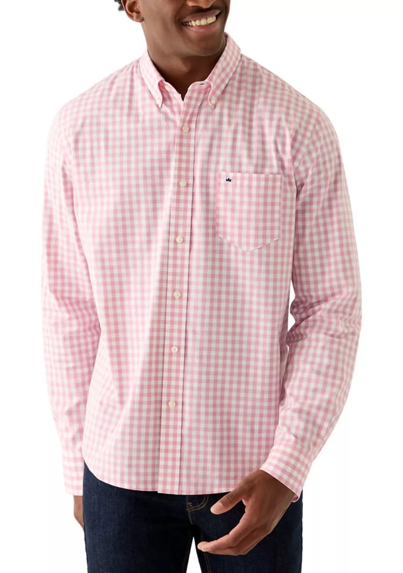 Men's Long Sleeve Poplin Gingham Shirt | Belk