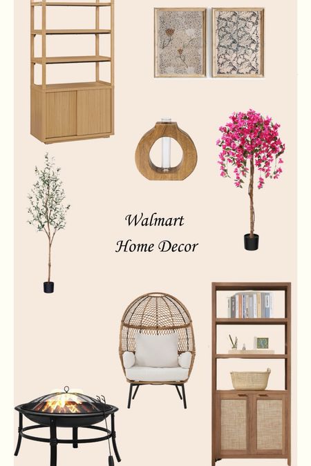 Walmarts home decor has been soo cute lately! Lots of stuff that will work around the house like a cute egg chair, book shelves, lamps, faux trees and more! #homedecor #furniture #bookshelf #lamp 

#LTKU #LTKHome