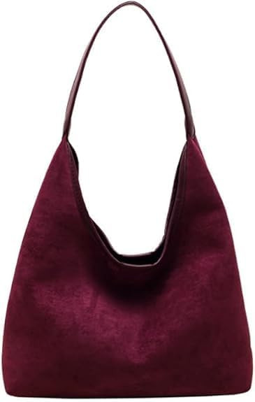 Suede Bag for Women Hobo Bag Slouchy Purse Fashionable Leather Shoulde Office Tote Handbag | Amazon (US)