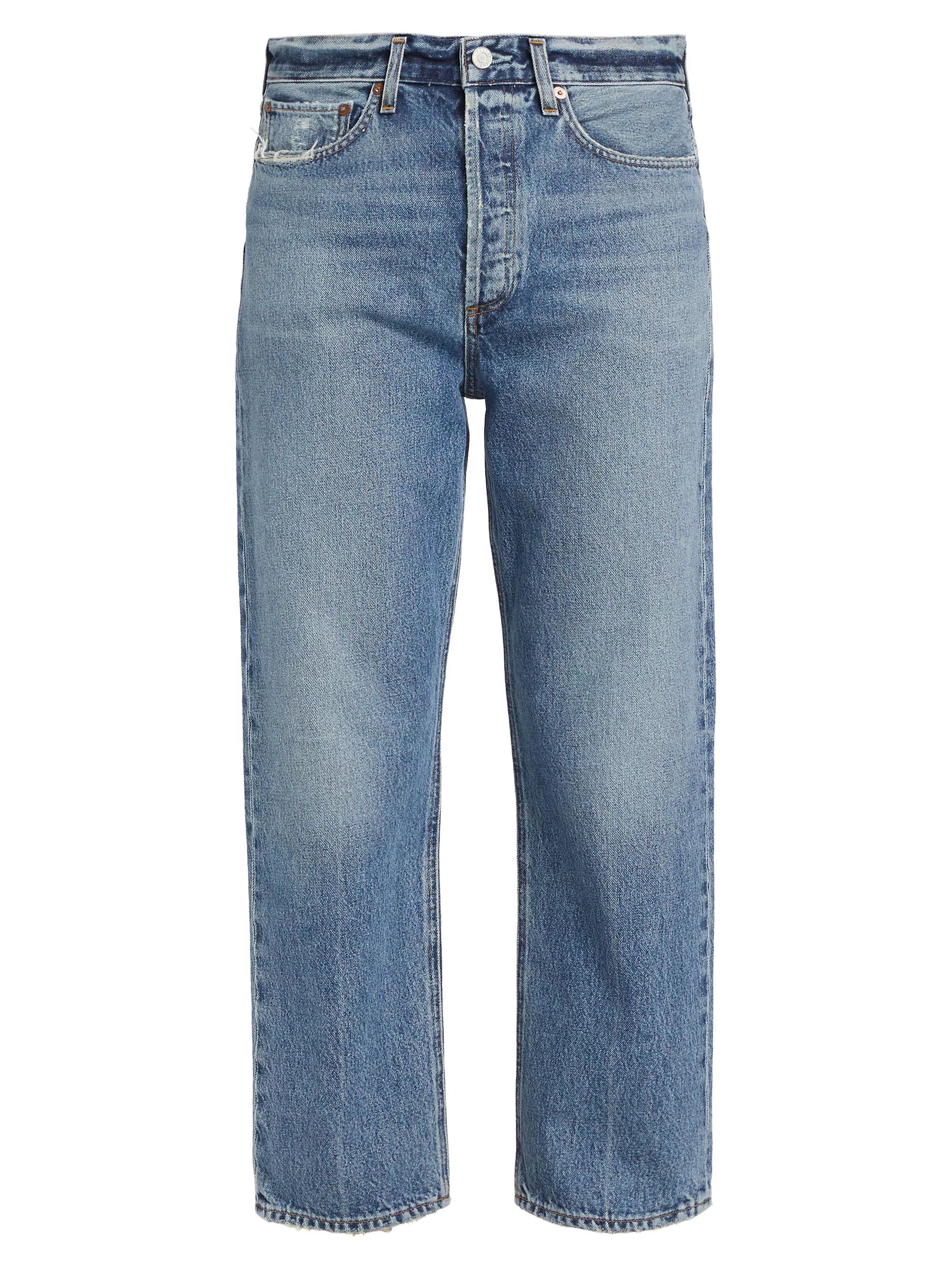90's Mid-Rise Loose-Straight Crop Jeans | Saks Fifth Avenue