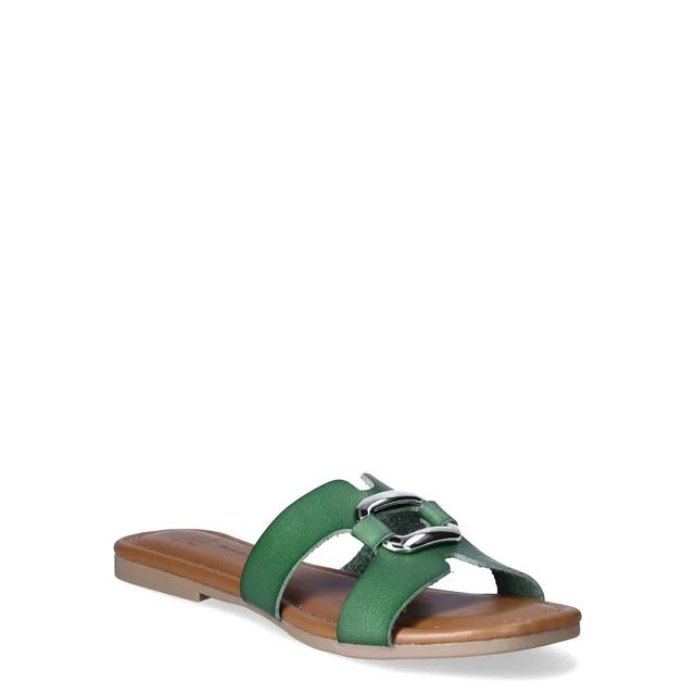 Time and Tru Women's Embellished Slide Sandals - Walmart.com | Walmart (US)