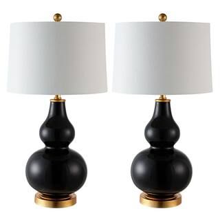 Karlen 28.5 in. Black/Gold Leaf Table Lamp | The Home Depot