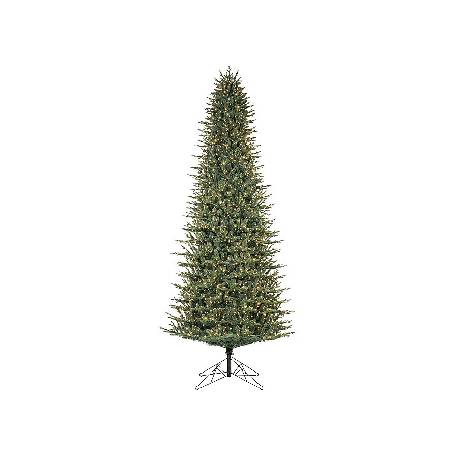 GE 12-ft Montana fir Pre-lit Artificial Christmas Tree with White LED Lights | Lowe's