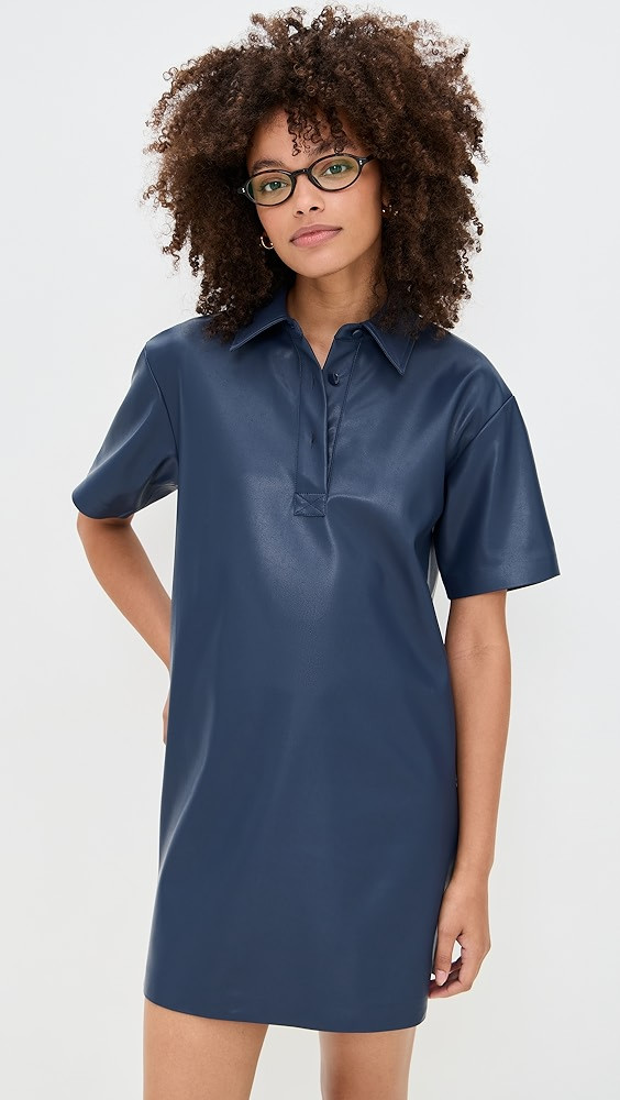 Solene Faux Leather Polo Dress | Shopbop