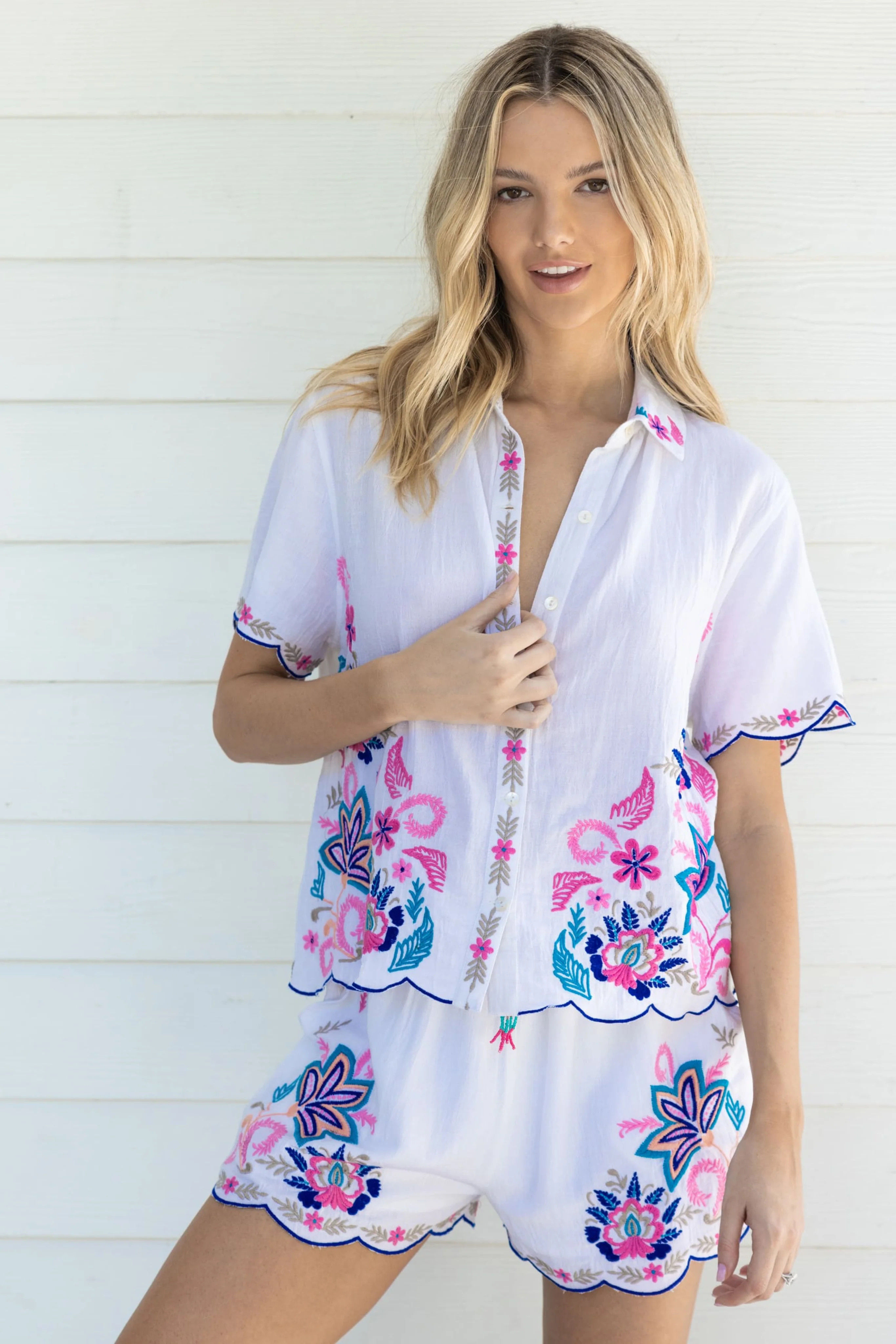 EMBROIDERED BUTTON DOWN SHIRT | ALLISON New York