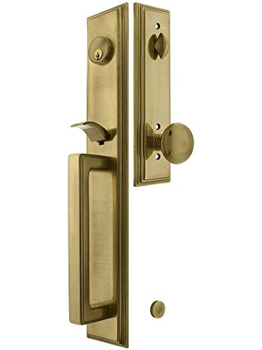 Melrose Style Tubular Handleset in Antique Brass with Providence Knobs and 2 3/8" Backset. Antiqu... | Amazon (US)