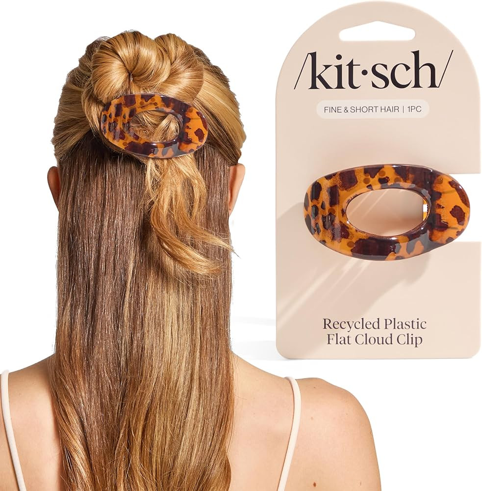 Kitsch Small Flat Claw Clips for Women - Stylish Flat Hair Clips, Strong Hold for Thick & Fine Ha... | Amazon (US)