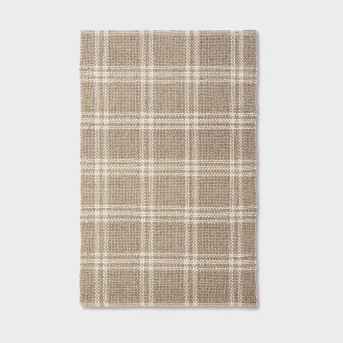 3'x5' Wool/Cotton Plaid Rug Neutral - Threshold™ designed with Studio McGee | Target