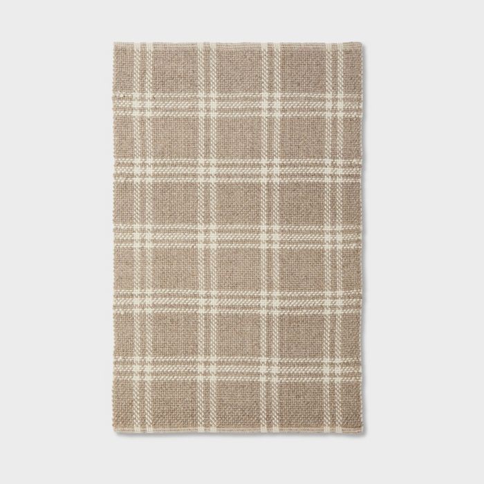 3'x5' Wool/Cotton Plaid Rug Neutral - Threshold™ designed with Studio McGee | Target